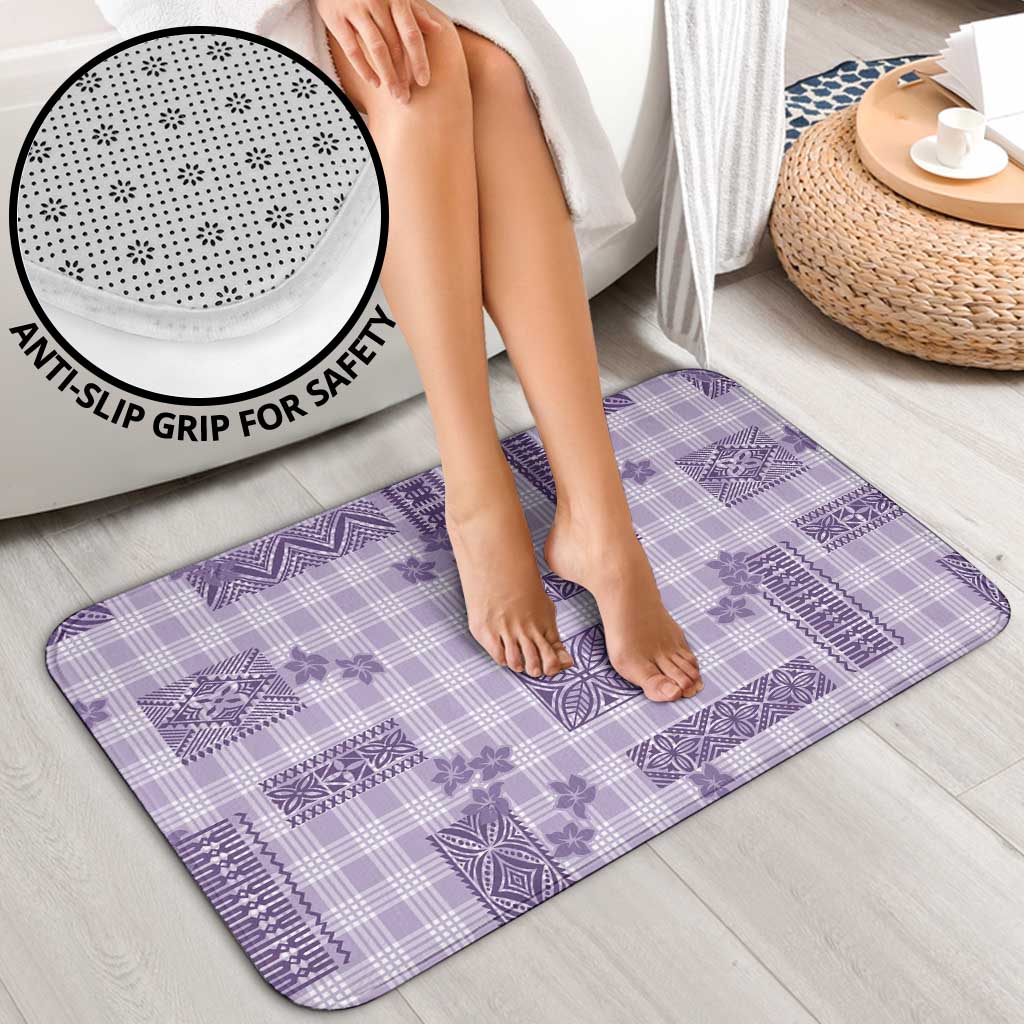 Hawaiian Quilt Tapa On Lilac Palaka Motifs Bathroom Set