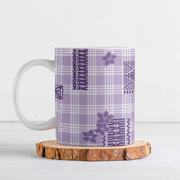 Hawaiian Quilt Tapa On Lilac Palaka Motifs Ceramic Mug