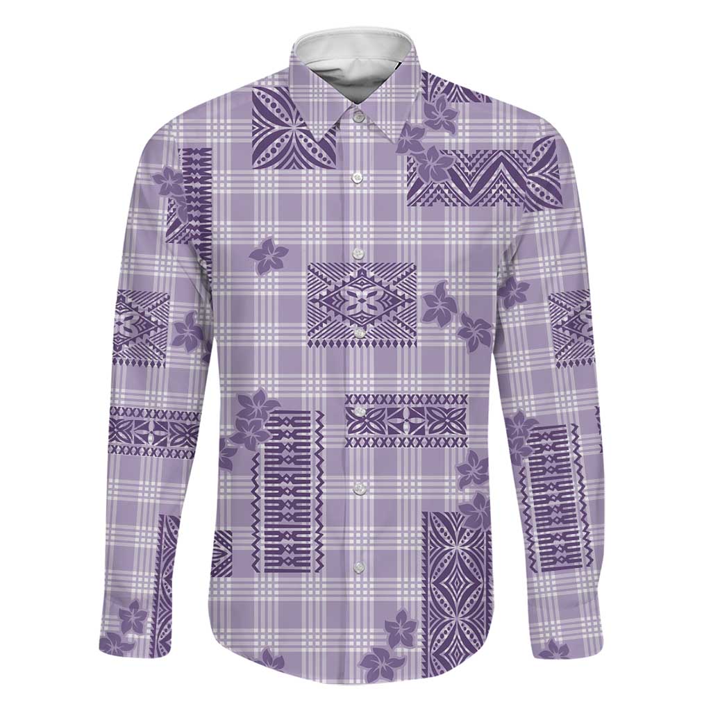Hawaiian Quilt Tapa On Lilac Palaka Motifs Family Matching Mermaid Dress and Hawaiian Shirt