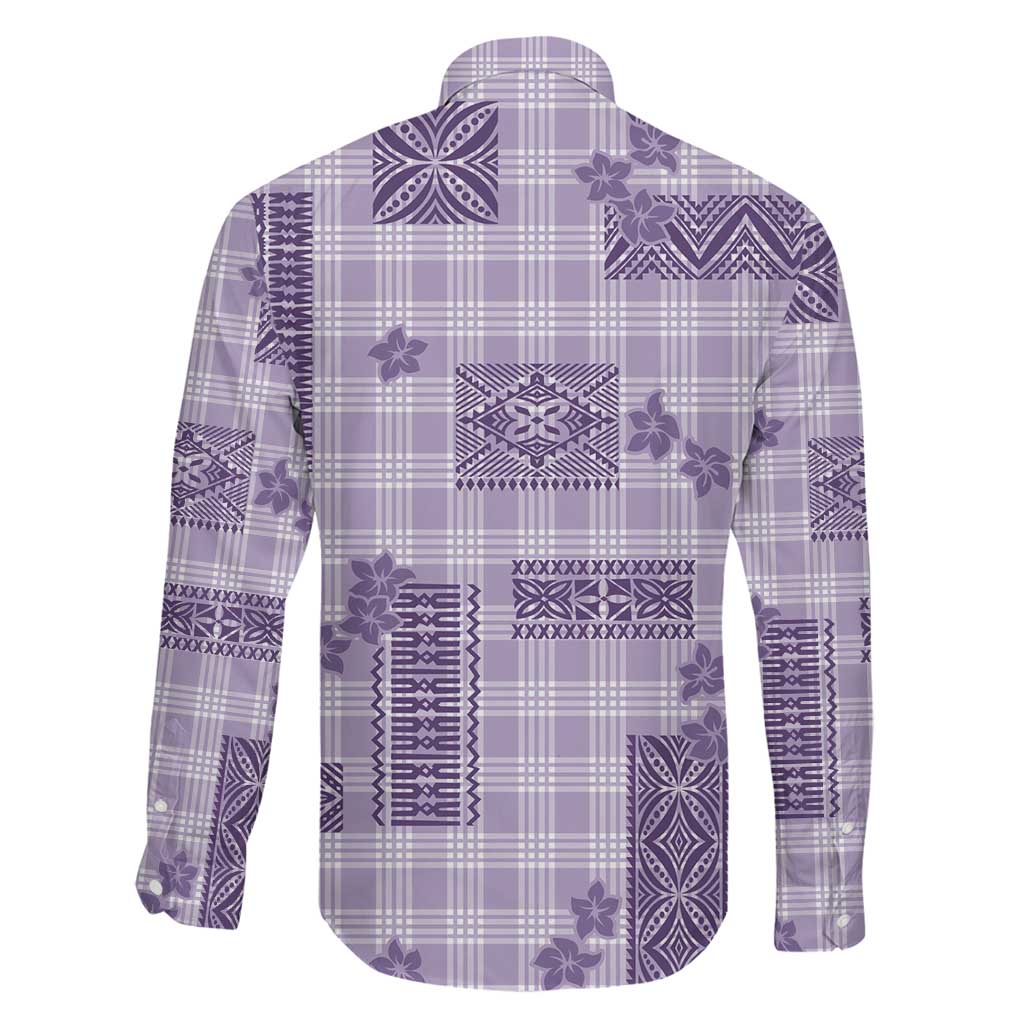 Hawaiian Quilt Tapa On Lilac Palaka Motifs Family Matching Short Sleeve Bodycon Dress and Hawaiian Shirt