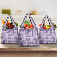 Hawaiian Quilt Tapa On Lilac Palaka Motifs Grocery Bag