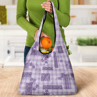 Hawaiian Quilt Tapa On Lilac Palaka Motifs Grocery Bag