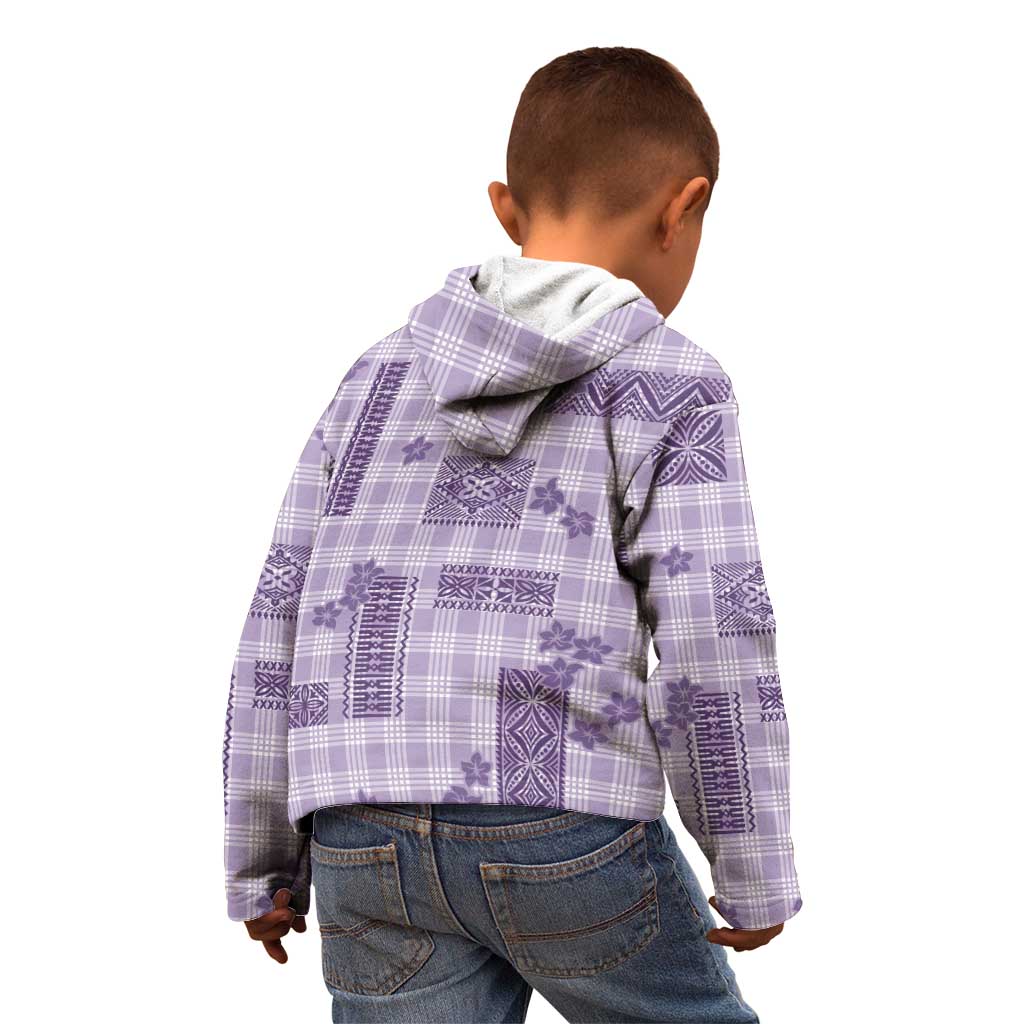 Hawaiian Quilt Tapa On Lilac Palaka Motifs Kid Hoodie