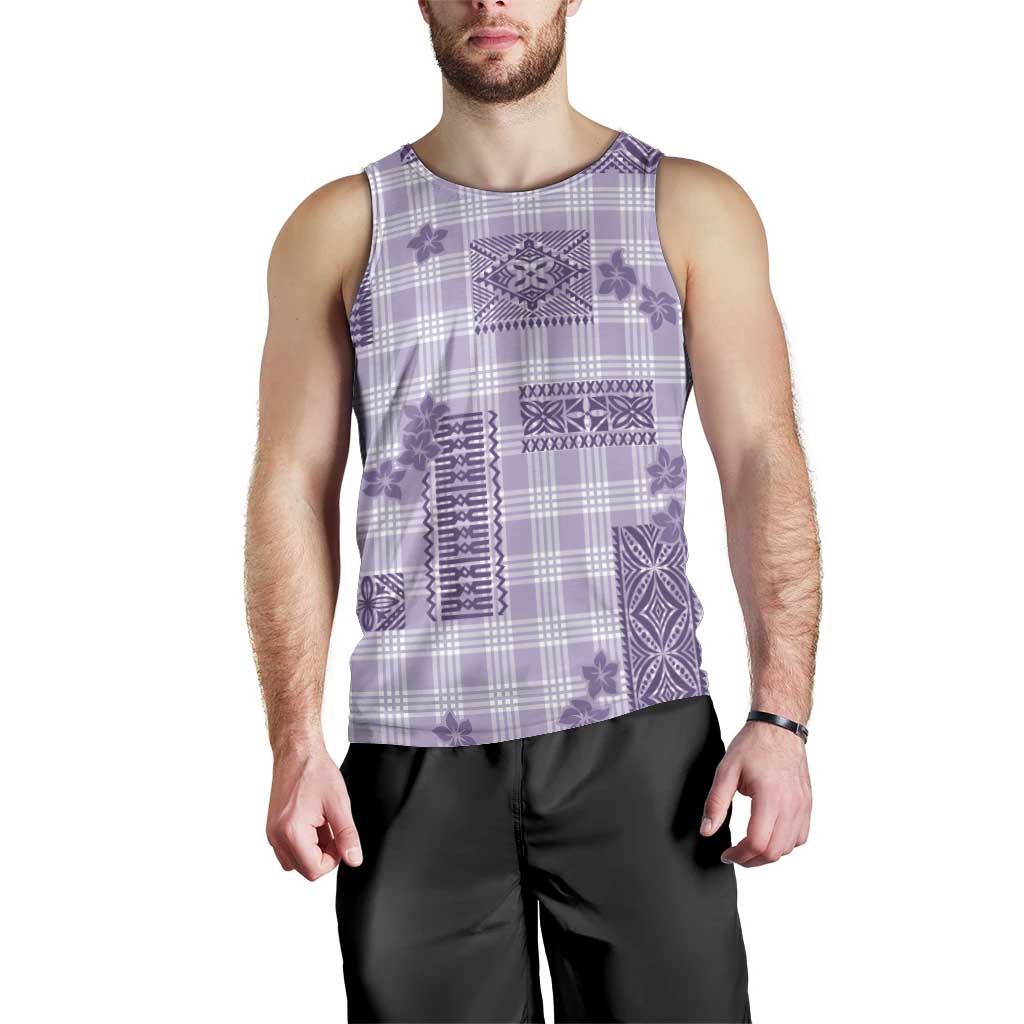 Hawaiian Quilt Tapa On Lilac Palaka Motifs Men Tank Top