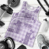 Hawaiian Quilt Tapa On Lilac Palaka Motifs Men Tank Top