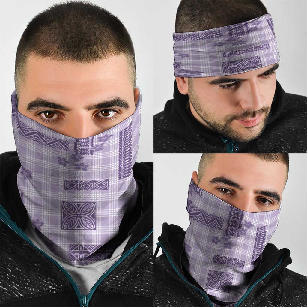 Hawaiian Quilt Tapa On Lilac Palaka Motifs Neck Gaiter