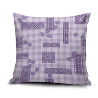 Hawaiian Quilt Tapa On Lilac Palaka Motifs Pillow Cover