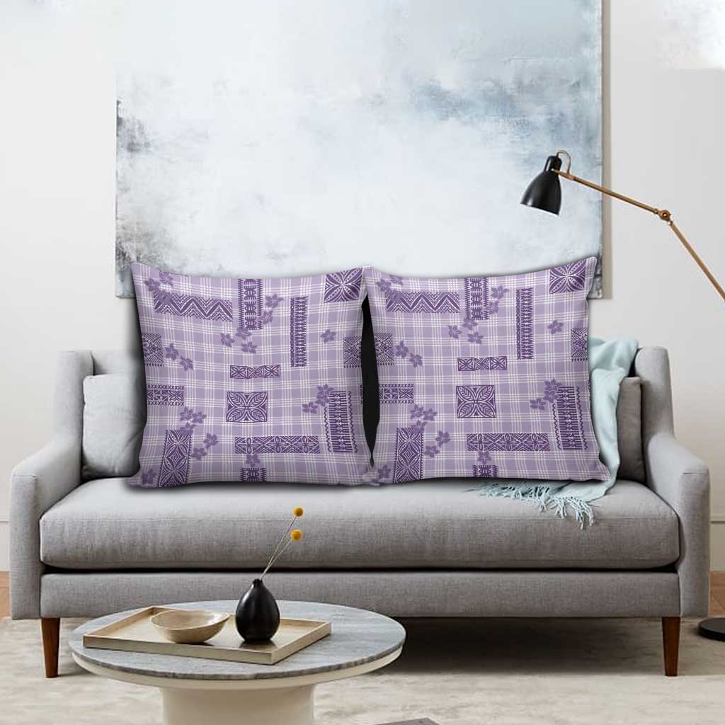 Hawaiian Quilt Tapa On Lilac Palaka Motifs Pillow Cover