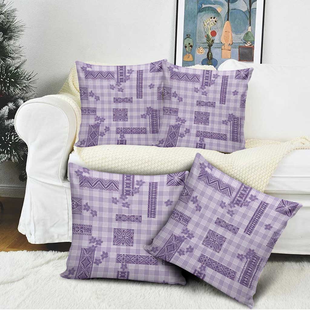 Hawaiian Quilt Tapa On Lilac Palaka Motifs Pillow Cover