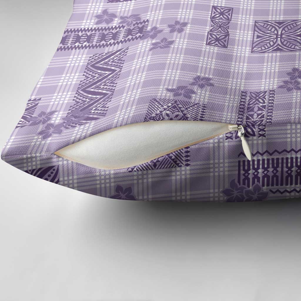 Hawaiian Quilt Tapa On Lilac Palaka Motifs Pillow Cover