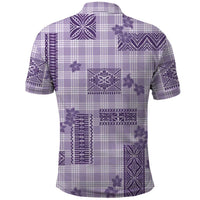Hawaiian Quilt Tapa On Lilac Palaka Motifs Polo Shirt