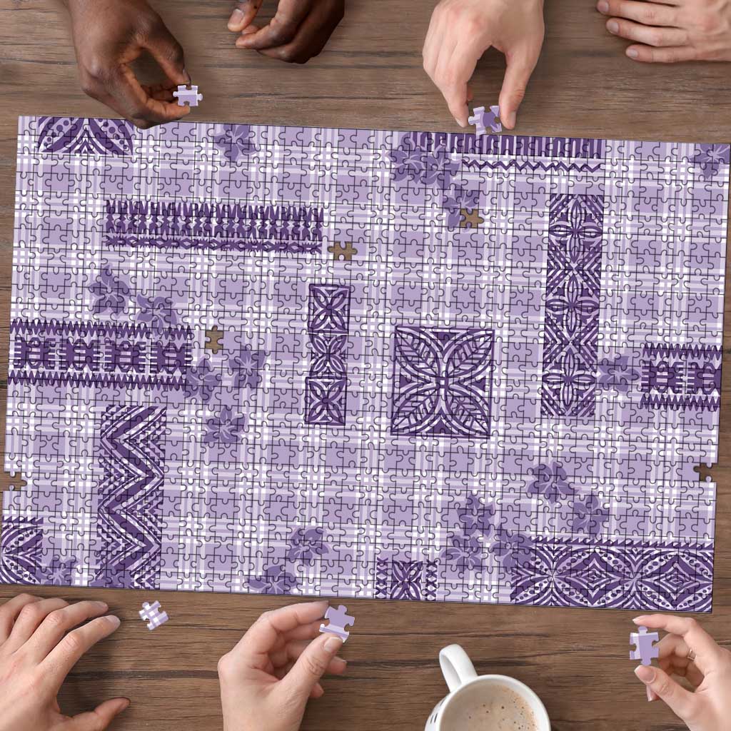 Hawaiian Quilt Tapa On Lilac Palaka Motifs Puzzle