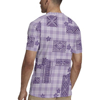Hawaiian Quilt Tapa On Lilac Palaka Motifs Rugby Jersey