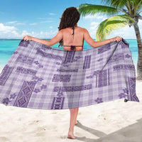 Hawaiian Quilt Tapa On Lilac Palaka Motifs Sarong