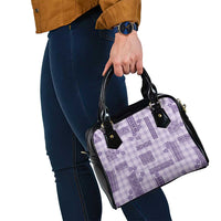 Hawaiian Quilt Tapa On Lilac Palaka Motifs Shoulder Handbag