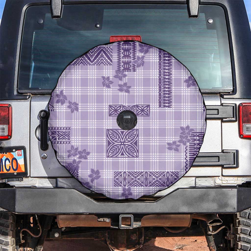 Hawaiian Quilt Tapa On Lilac Palaka Motifs Spare Tire Cover