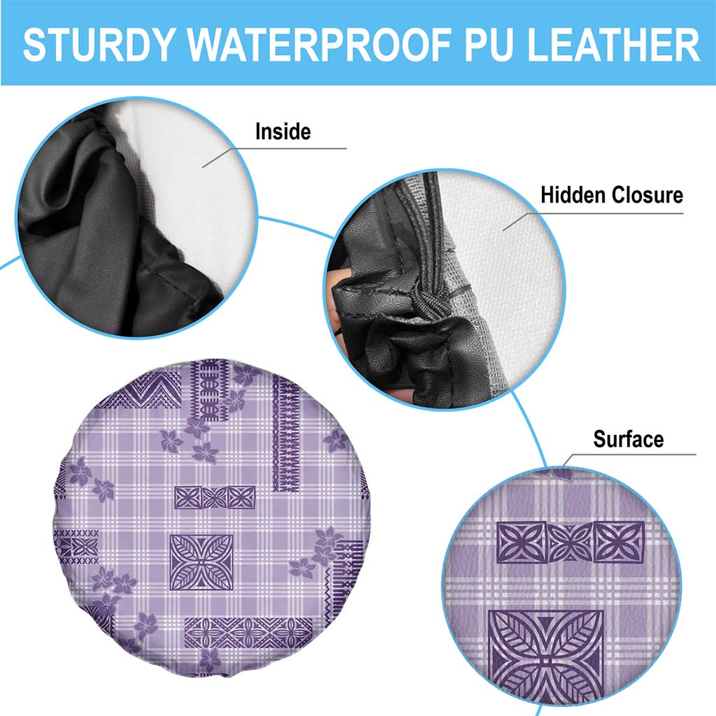 Hawaiian Quilt Tapa On Lilac Palaka Motifs Spare Tire Cover