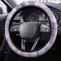 Hawaiian Quilt Tapa On Lilac Palaka Motifs Steering Wheel Cover LT7 - Polynesian Pride
