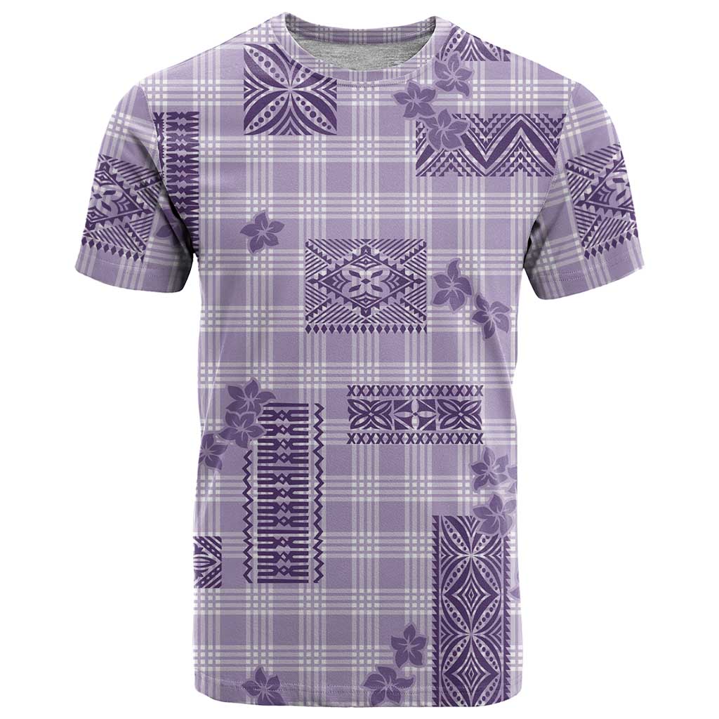 Hawaiian Quilt Tapa On Lilac Palaka Motifs T Shirt