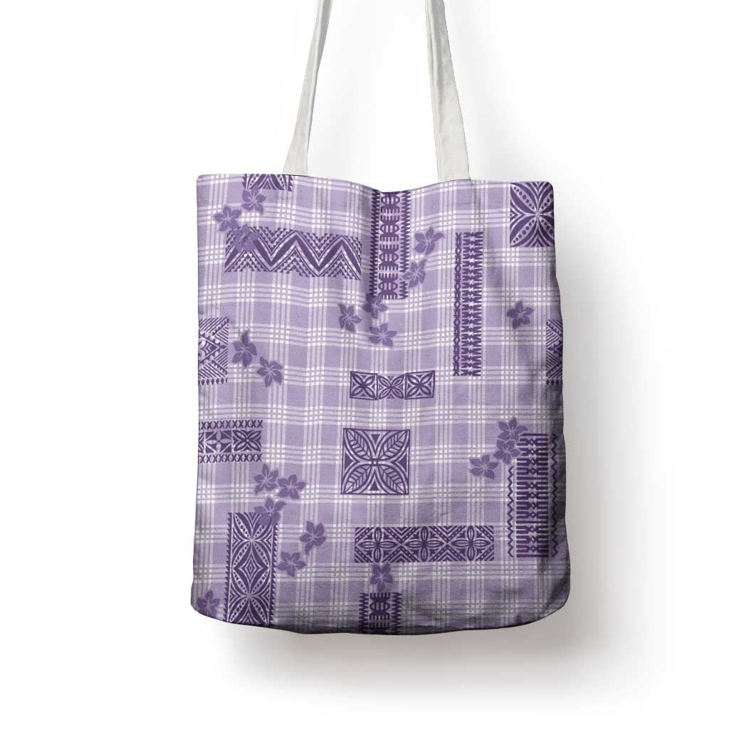 Hawaiian Quilt Tapa On Lilac Palaka Motifs Tote Bag