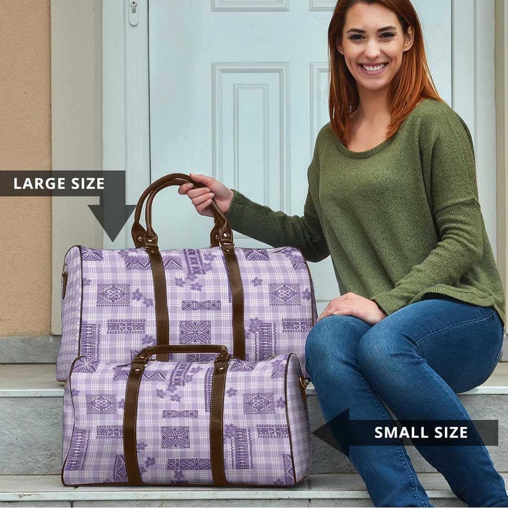 Hawaiian Quilt Tapa On Lilac Palaka Motifs Travel Bag