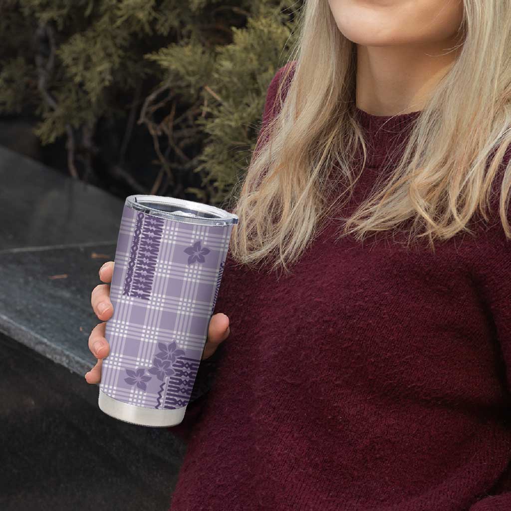 Hawaiian Quilt Tapa On Lilac Palaka Motifs Tumbler Cup