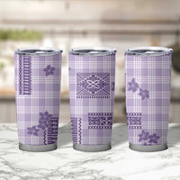 Hawaiian Quilt Tapa On Lilac Palaka Motifs Tumbler Cup