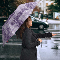 Hawaiian Quilt Tapa On Lilac Palaka Motifs Umbrella
