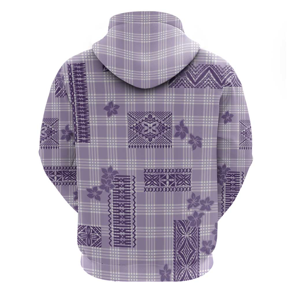 Hawaiian Quilt Tapa On Lilac Palaka Motifs Zip Hoodie