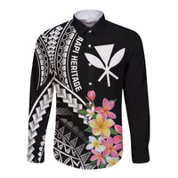 AAPI Heritage Month Long Sleeve Button Shirt Kanaka Hawaii Plumeria