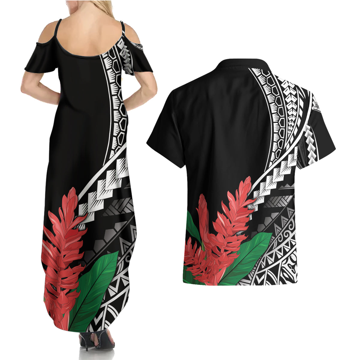 AAPI Heritage Month Couples Matching Summer Maxi Dress and Hawaiian Shirt Samoa Teuila