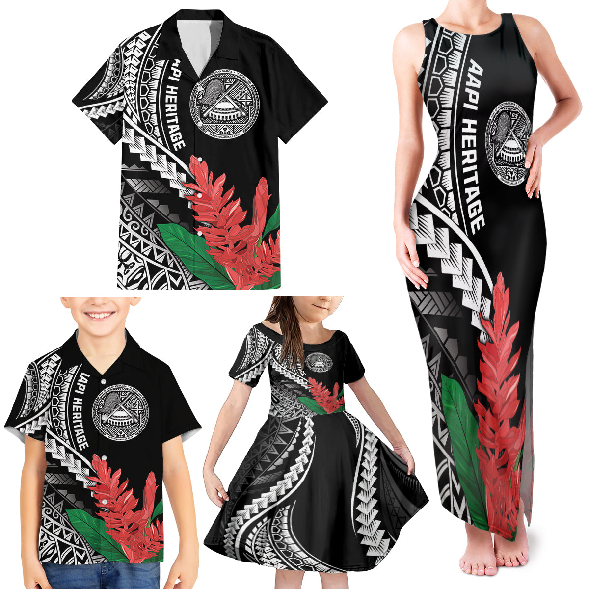 AAPI Heritage Month Family Matching Tank Maxi Dress and Hawaiian Shirt Samoa Teuila LT7 - Polynesian Pride