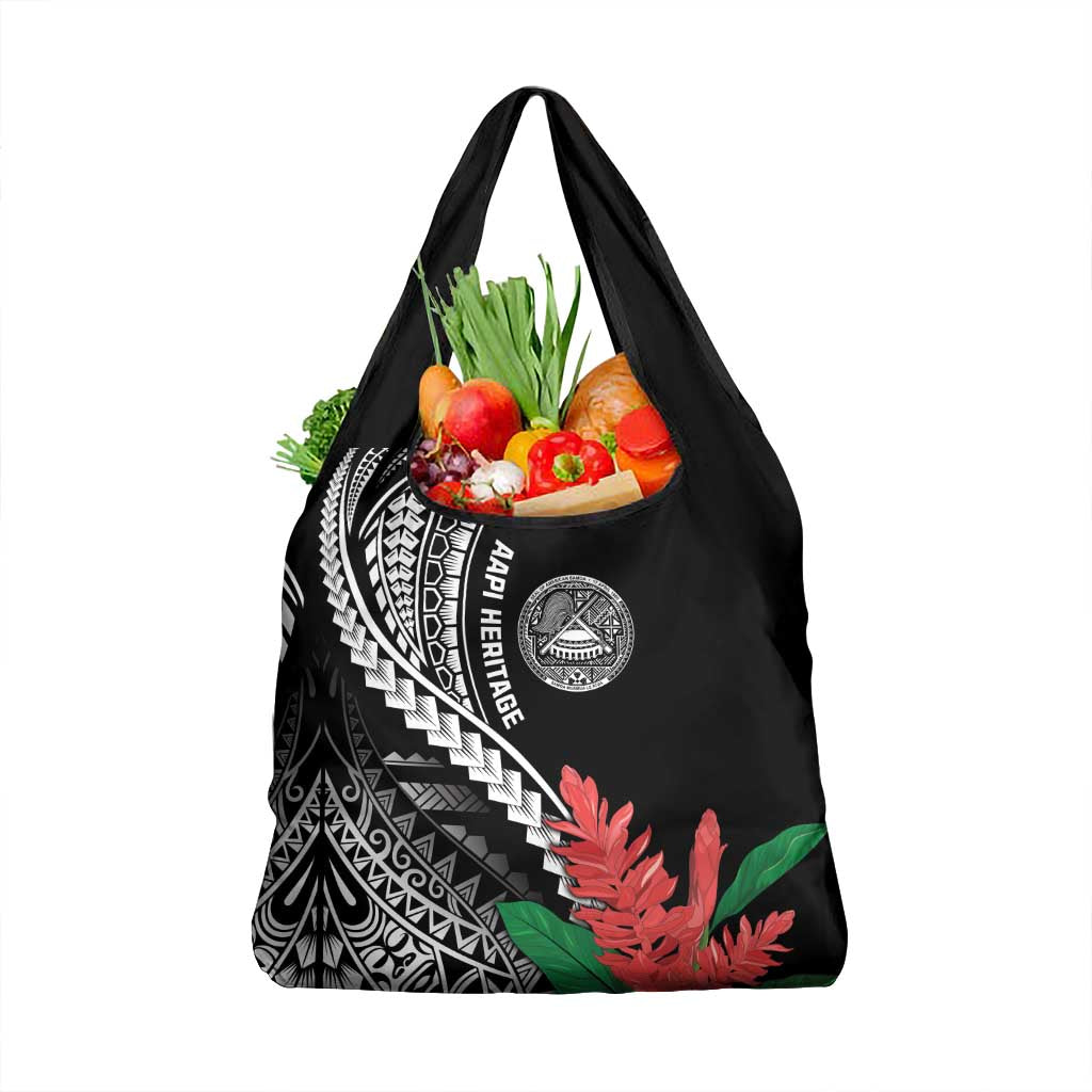 AAPI Heritage Month Grocery Bag Samoa Teuila LT7 1-pack One Size Black - Polynesian Pride