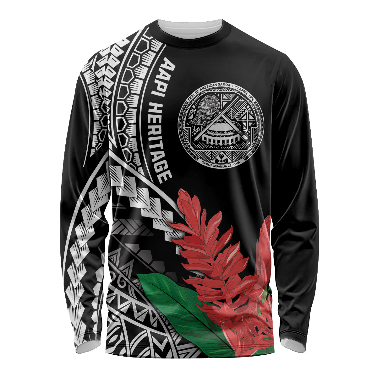 AAPI Heritage Month Long Sleeve Shirt Samoa Teuila LT7 Unisex Black - Polynesian Pride