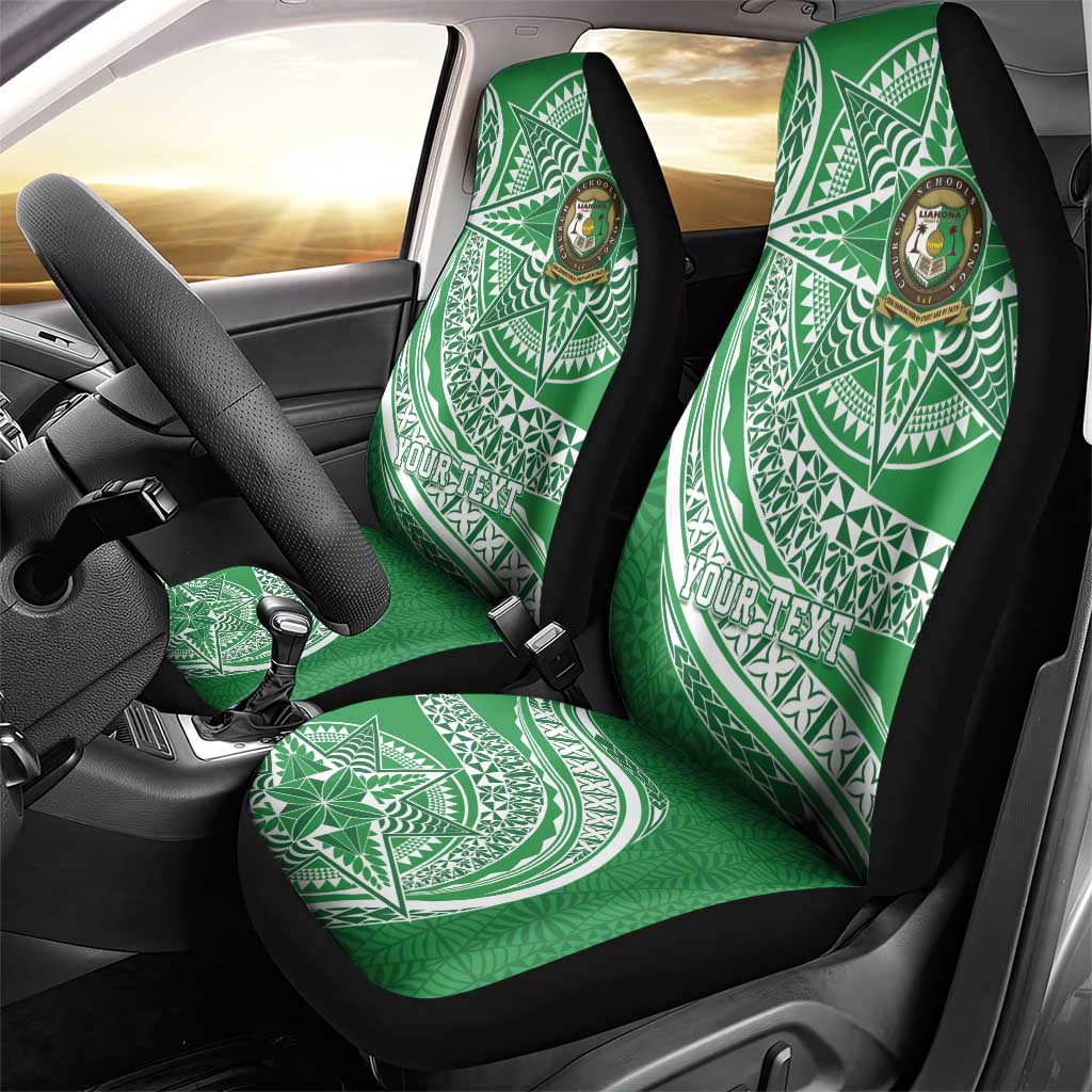 Tonga Liahona High School Personalized Car Seat Cover Ngatu Tokelaufeletoa Motifs