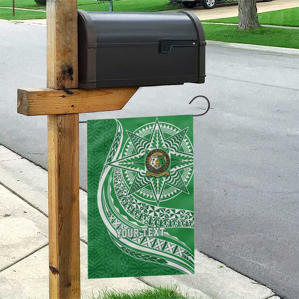 Tonga Liahona High School Personalized Garden Flag Ngatu Tokelaufeletoa Motifs