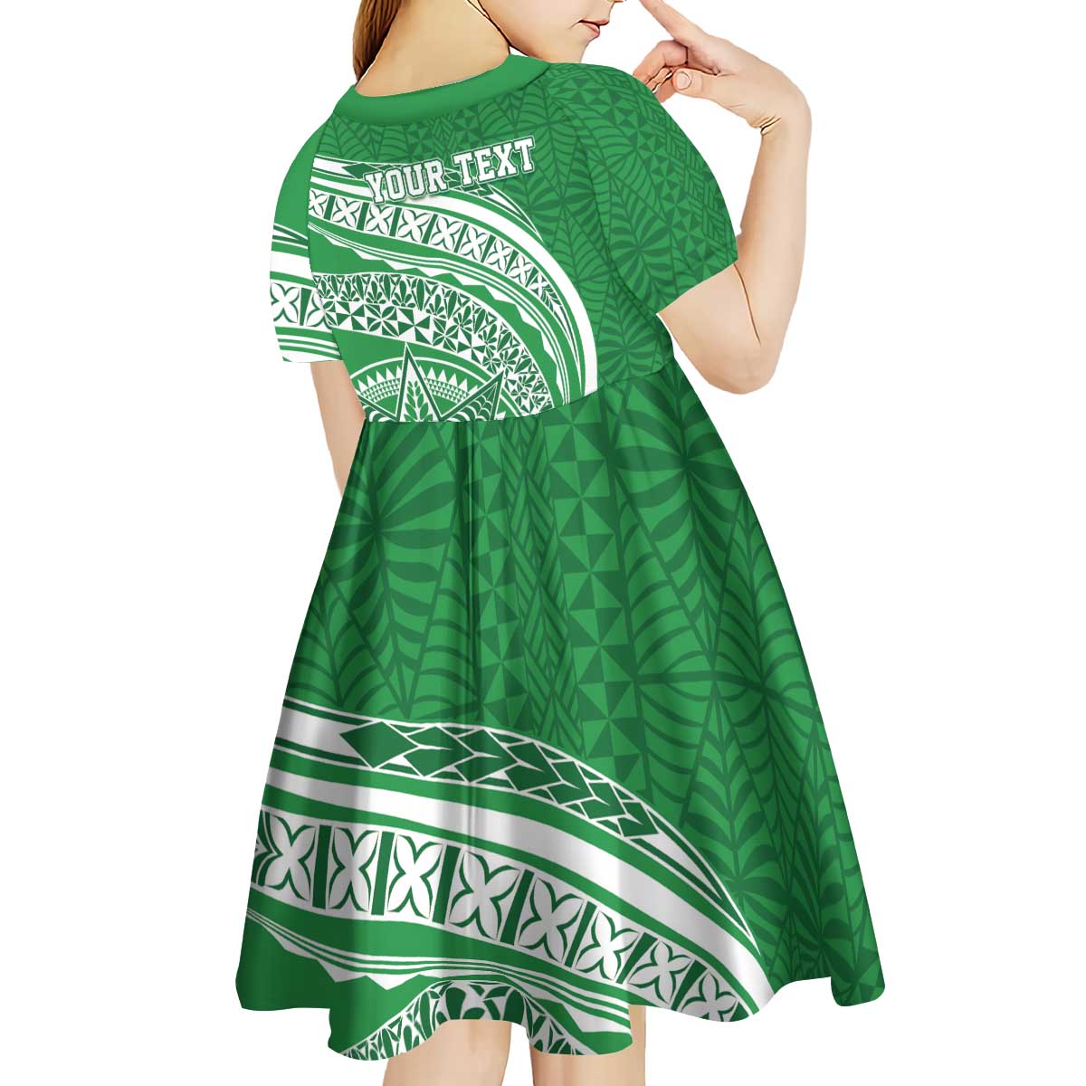 Tonga Liahona High School Personalized Kid Short Sleeve Dress Ngatu Tokelaufeletoa Motifs