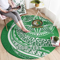 Tonga Liahona High School Personalized Round Carpet Ngatu Tokelaufeletoa Motifs
