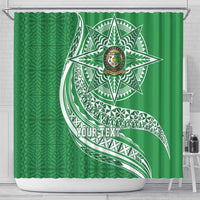 Tonga Liahona High School Personalized Shower Curtain Ngatu Tokelaufeletoa Motifs LT7 - Polynesian Pride