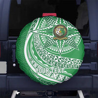 Tonga Liahona High School Personalized Spare Tire Cover Ngatu Tokelaufeletoa Motifs LT7 No hole Green - Polynesian Pride