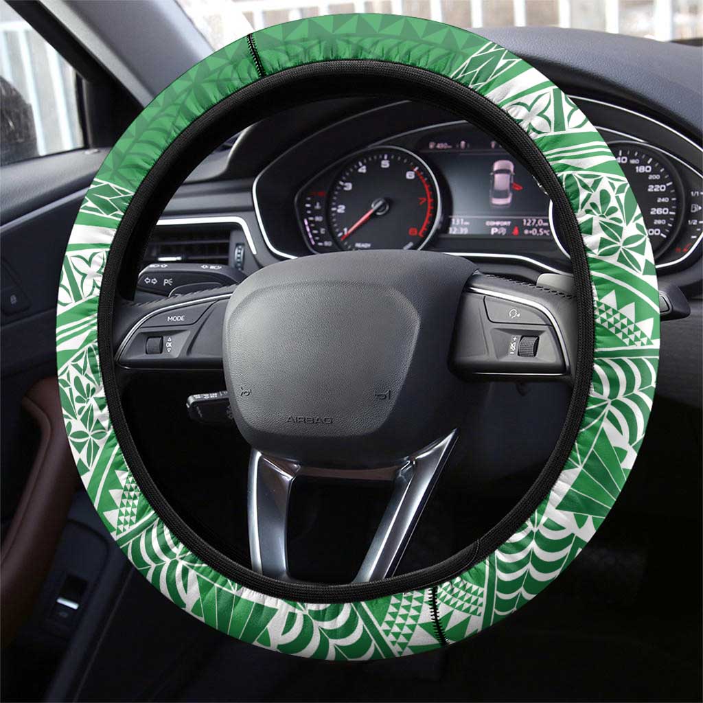 Tonga Liahona High School Steering Wheel Cover Ngatu Tokelaufeletoa Motifs LT7 - Polynesian Pride