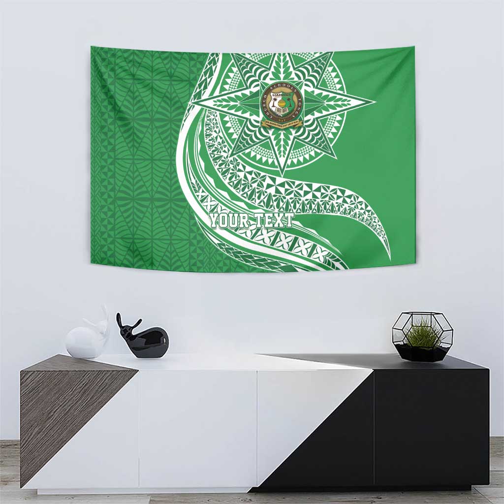 Tonga Liahona High School Personalized Tapestry Ngatu Tokelaufeletoa Motifs