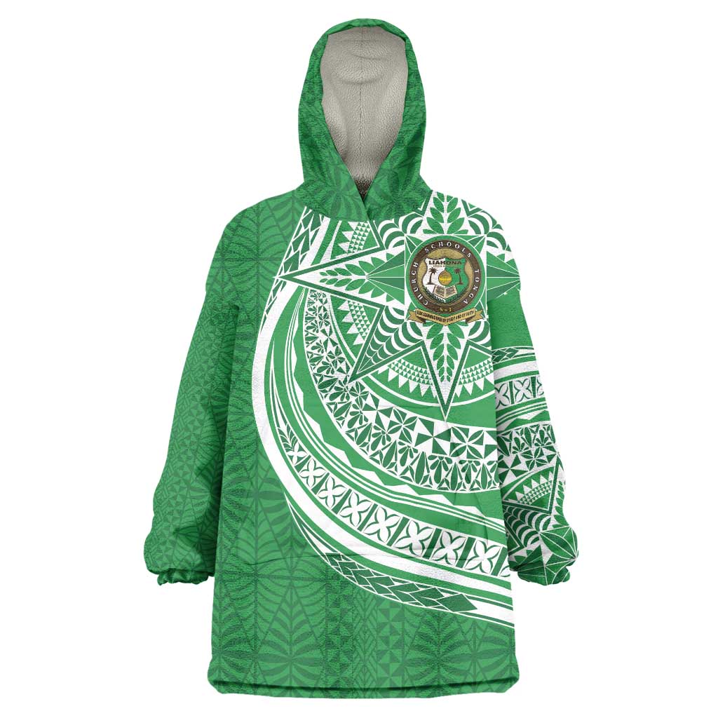 Tonga Liahona High School Personalized Wearable Blanket Hoodie Ngatu Tokelaufeletoa Motifs