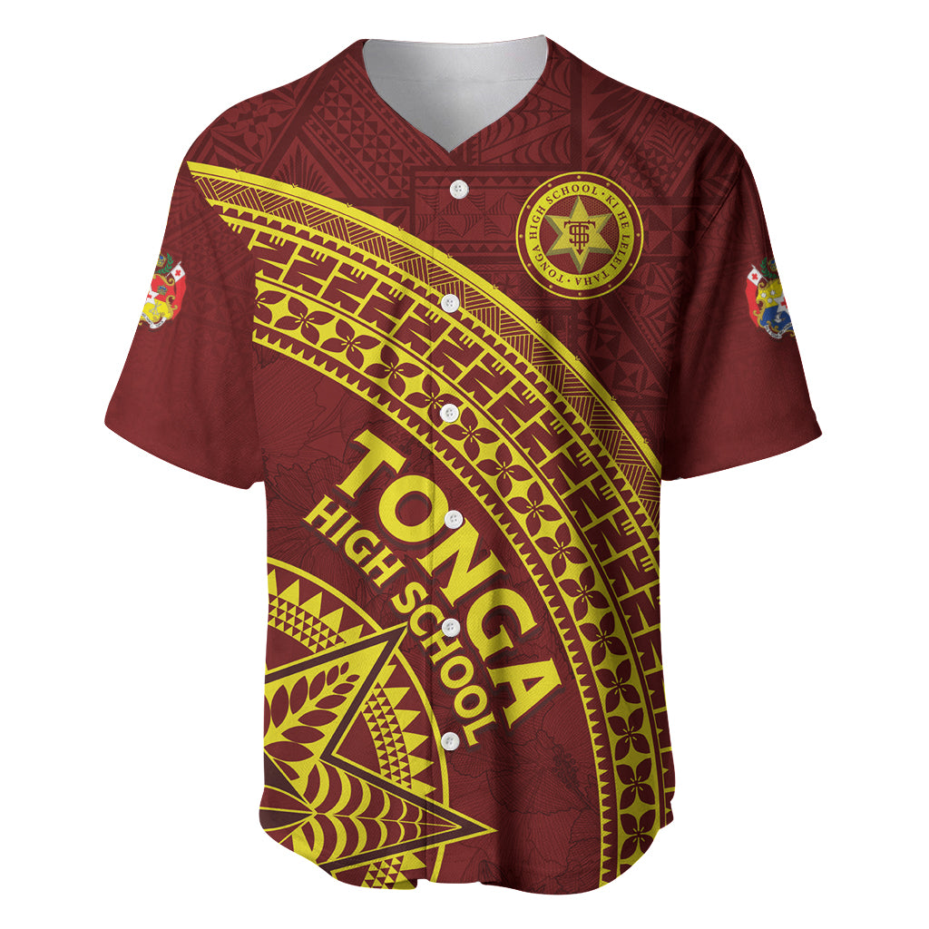 Tonga High School Baseball Jersey THS Anniversary Ngatu Motif