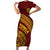 Tonga High School Short Sleeve Bodycon Dress THS Anniversary Ngatu Motif