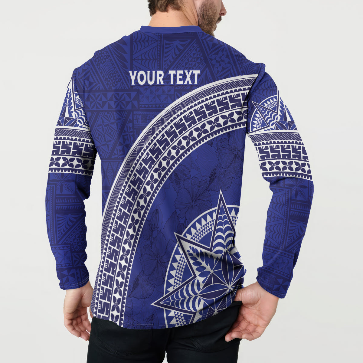 Tupou College Toloa Button Sweatshirt Ngatu Tapa Mix Style