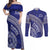 Tupou College Toloa Couples Matching Off Shoulder Maxi Dress and Long Sleeve Button Shirt Ngatu Tapa Mix Style
