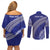 Tupou College Toloa Couples Matching Off Shoulder Short Dress and Long Sleeve Button Shirt Ngatu Tapa Mix Style