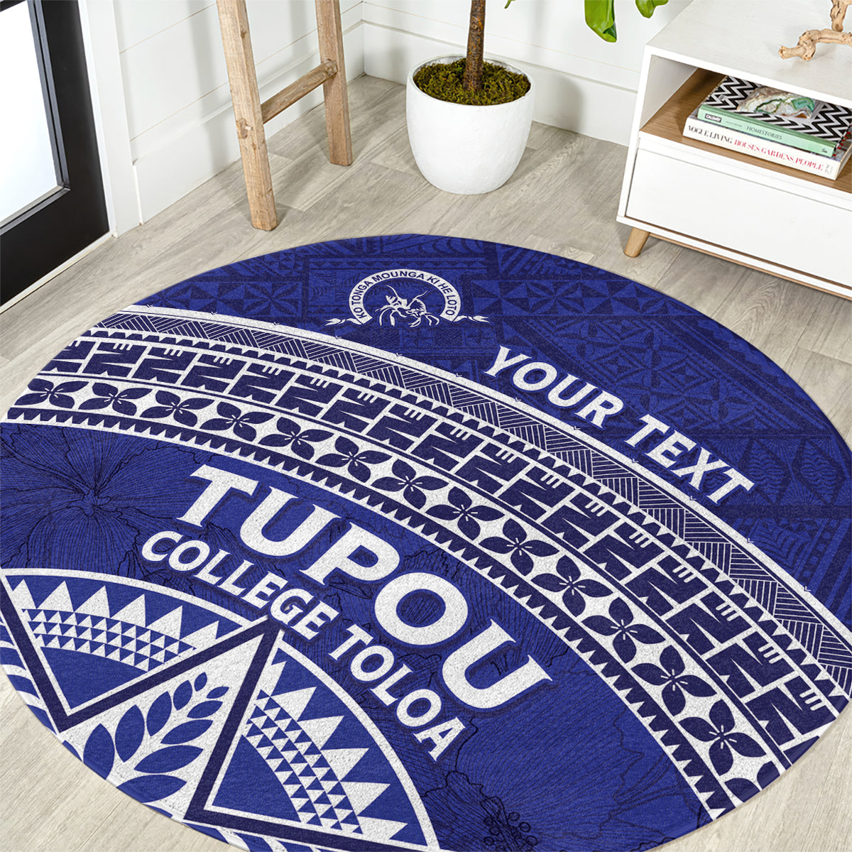 Tupou College Toloa Round Carpet Ngatu Tapa Mix Style