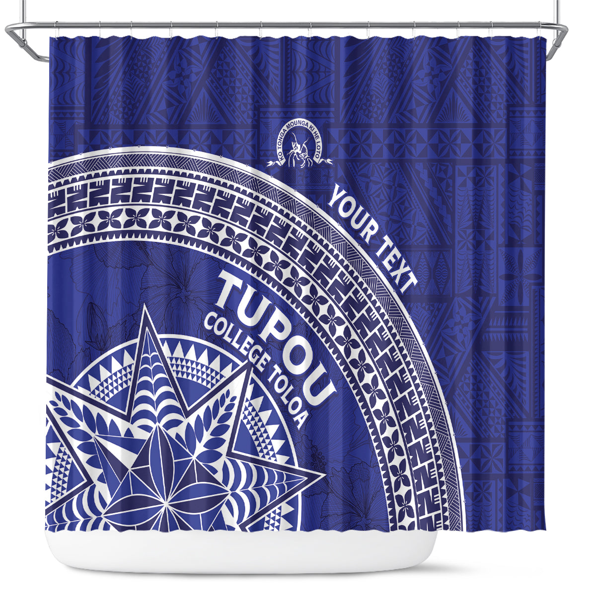 Tupou College Toloa Shower Curtain Ngatu Tapa Mix Style